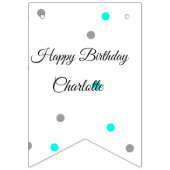 EINFACHE MINDESTANGABE.CUTIE ADD NAME BABY happy b Wimpelkette (Dritte Fahne)