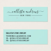 Einfache Mini-Black Script-Erring-Display-Karte (Vorne & Hinten)