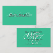 Einfache Mini Green Business Card Visitenkarte (Vorne/Hinten)