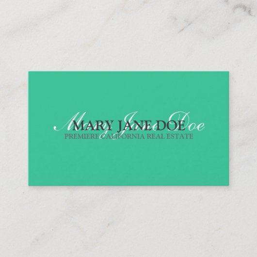Einfache Mini Green Business Card Visitenkarte (Vorderseite)