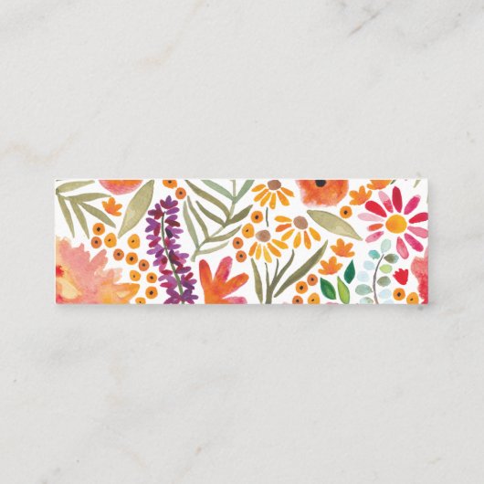 Einfache Mini-Visitenkarte in Aquarellfarben Mini Visitenkarte (Rückseite)