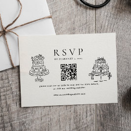 Einfache Minikalk Hochzeit Qr Code Hochzeit RSVP Karte