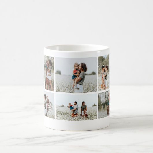 Einfache Minimal 10 FotoCollage Kaffeetasse (Mittel)