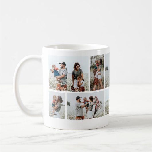 Einfache Minimal 10 FotoCollage Kaffeetasse (Links)