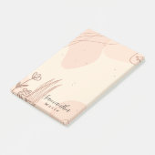 Einfache Minimal Abstrakt Boho Pink Floral Post-it Klebezettel (angewinkelt)
