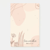 Einfache Minimal Abstrakt Boho Pink Floral Post-it Klebezettel (Vorderseite)