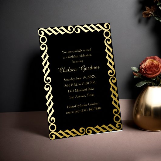 Einfache Minimal Anspruchsvolle Gerahmt Folieneinladung