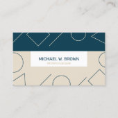 Einfache Minimal Aqua Beige Geometrie Visitenkarte (Vorderseite)