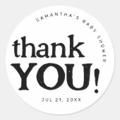 Einfache Minimal Baby Dusche Vielen Dank Sticker (Vorderseite)