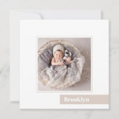 Einfache Minimal Baby Foto Geburtsankündigung Einladung (Vorderseite)