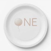 Einfache Minimal Ballon 1. Geburtstagsfeier Pappteller (Vorderseite)