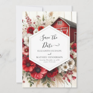Einfache Minimal-Barnyard-Hochzeit Save The Date