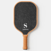 Einfache Minimal Basic Modern Name Initials auf De Pickleball Schläger (Rückseite)