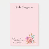 Einfache Minimal Basic Pink Knitting Post-it Klebezettel (Vorderseite)