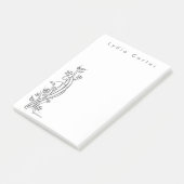 Einfache Minimal Basic Schwarz und Weiß Post-it Klebezettel (angewinkelt)