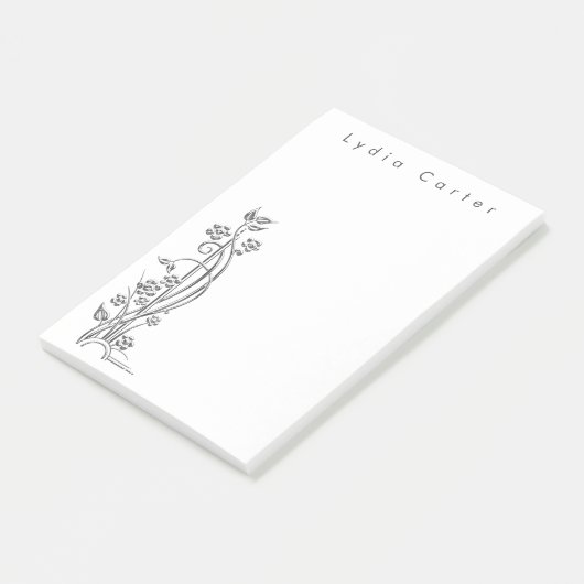 Einfache Minimal Basic Schwarz und Weiß Post-it Klebezettel (angewinkelt)