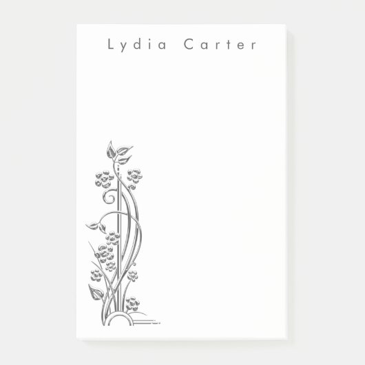 Einfache Minimal Basic Schwarz und Weiß Post-it Klebezettel (Vorderseite)