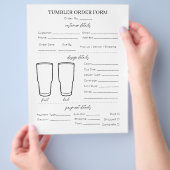 Einfache Minimal Basic Tumbler Tasse Cup Bestellfo Flyer (Hand)