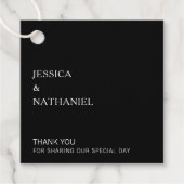 Einfache Minimal Black Modern Wedding Geschenkanhänger (Vorderseite)