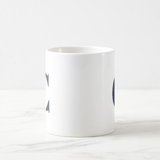Einfache Minimal Blue Initial Letter Monogram Kaffeetasse (Mittel)