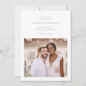Einfache Minimal Blue Two Foto Hochzeit Save The Date (Vorderseite)