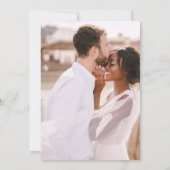 Einfache Minimal Blue Two Foto Hochzeit Save The Date (Rückseite)