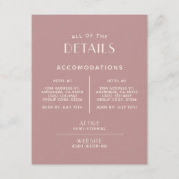 Einfache Minimal-Blush-Ecru-Hochzeitsszenierung Begleitkarte