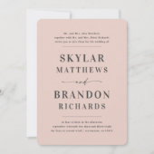 Einfache Minimal Blush Pink Halbfeier Einladung (Vorderseite)