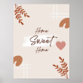 Einfache Minimal Boho Kunstleaf Herz Zuhause Sweet Poster (Vorne)