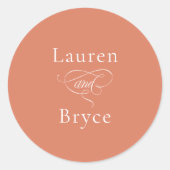 Einfache Minimal Bold Citrus Orange Grove Wedding Runder Aufkleber (Vorderseite)
