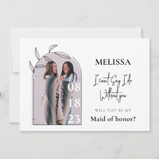 Einfache Minimal Bridesmaid-Vorschlagskarte Einladung (Vorderseite)