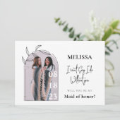 Einfache Minimal Bridesmaid-Vorschlagskarte Einladung (Stehend Vorderseite)