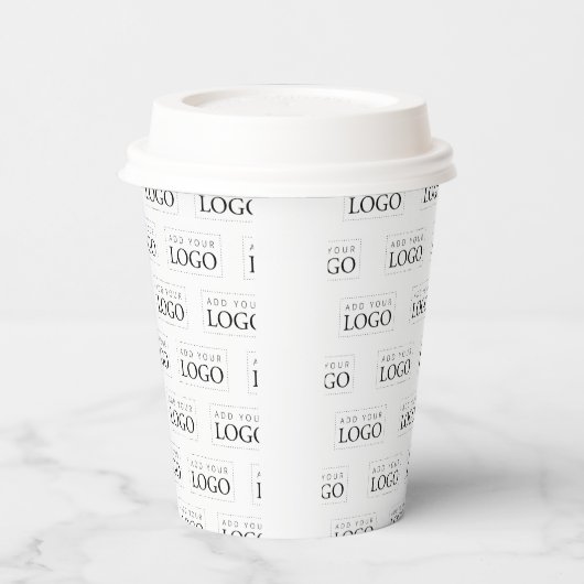 Einfache Minimal-Business-Logo-Muster Kaffee Pappbecher (Links)