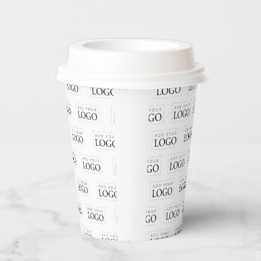 Einfache Minimal-Business-Logo-Muster Kaffee Pappbecher (Rechts)