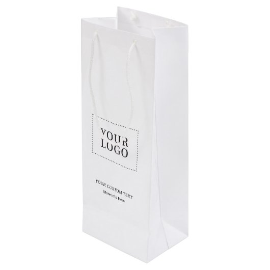 Einfache Minimal-Business-Logo Weinpapier-Verpacku Geschenktüte Für Weinflaschen (Rückseite Schrägansicht)