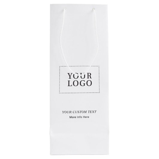 Einfache Minimal-Business-Logo Weinpapier-Verpacku Geschenktüte Für Weinflaschen (Rückseite)