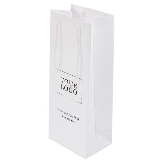 Einfache Minimal-Business-Logo Weinpapier-Verpacku Geschenktüte Für Weinflaschen (Vorderseite Schrägansicht)