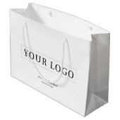 Einfache Minimal Business Logos Einkaufstaschen Große Geschenktüte (Rückseite Schrägansicht)