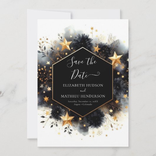 Einfache Minimal-Celestial-Hochzeit Save The Date (Vorderseite)