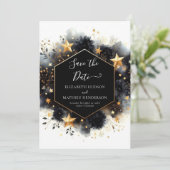 Einfache Minimal-Celestial-Hochzeit Save The Date (Stehend Vorderseite)