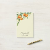 Einfache Minimal Citrus & Greenery Wasserfarbe Post-it Klebezettel (Auf Schreibtisch)