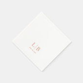 Einfache Minimal Citrus Grove Mit Monogramm Hochze Serviette (Ecke)