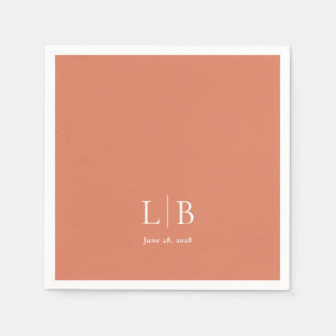 Einfache Minimal Citrus Orange Hochzeit Serviette