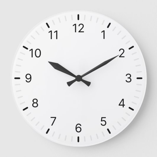 Einfache Minimal Classic Große Wanduhr (Vorderseite)