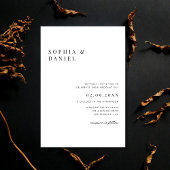 Einfache Minimal Classic Schwarz-weiß Budget Hochz Einladung