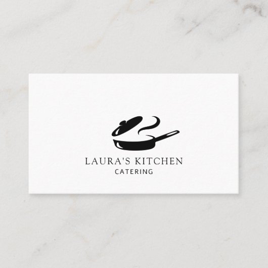 Einfache Minimal-Cooking-Pot-Catering Visitenkarte (Vorderseite)