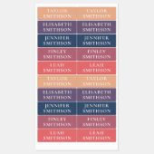 Einfache Minimal Coral Navy Blue Individuelle Name Etiketten (Blatt)