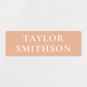 Einfache Minimal Coral Navy Blue Individuelle Name Etiketten (Design 1)