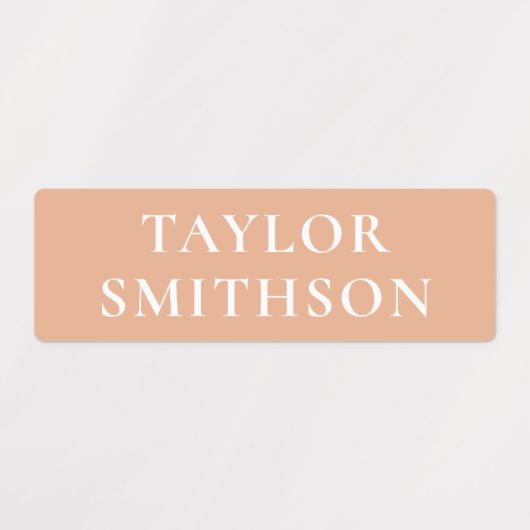 Einfache Minimal Coral Navy Blue Individuelle Name Etiketten (Design 1)