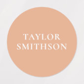 Einfache Minimal Coral Navy Blue Individuelle Name Etiketten (Design 1)